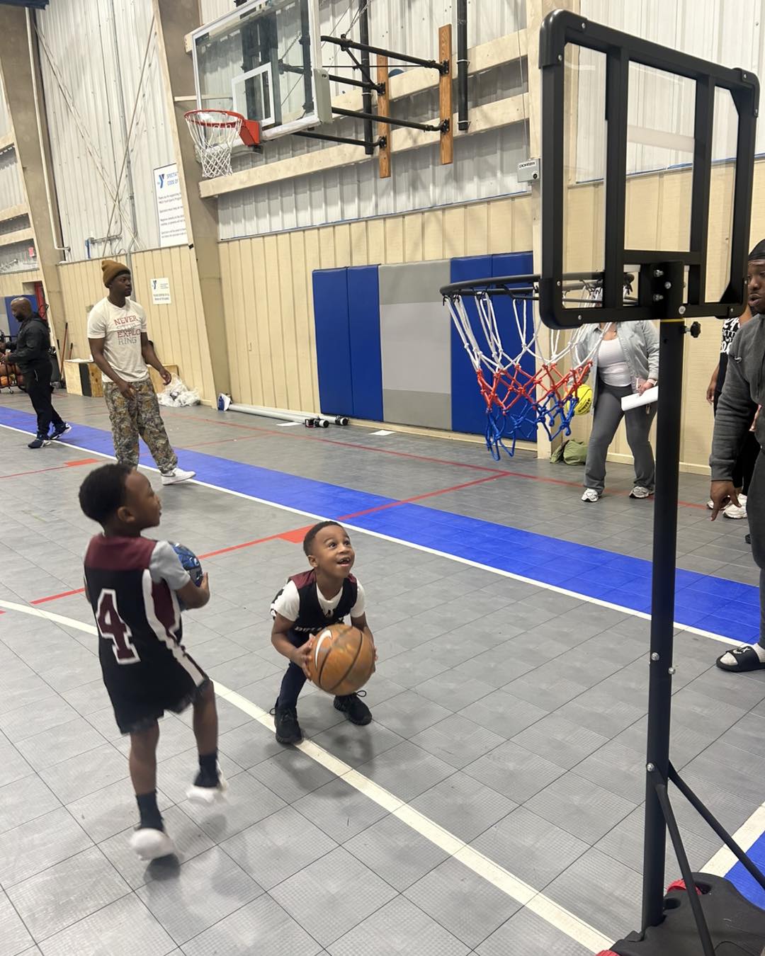 youth playing basketball